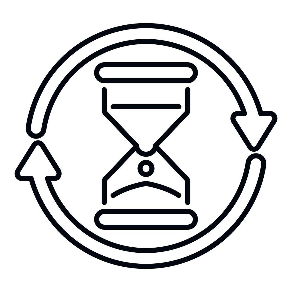 Hourglass time loop cycle icon design vector