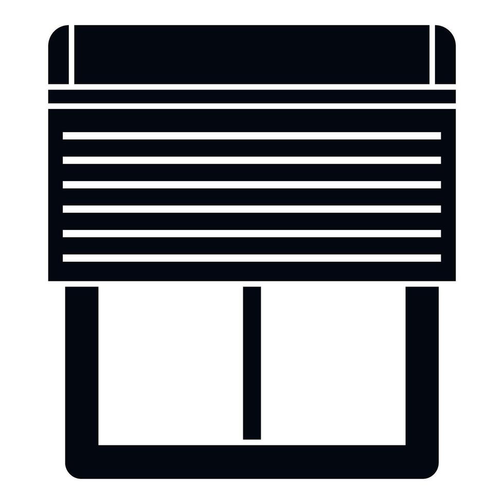 Window with roller shutter protecting home privacy vector