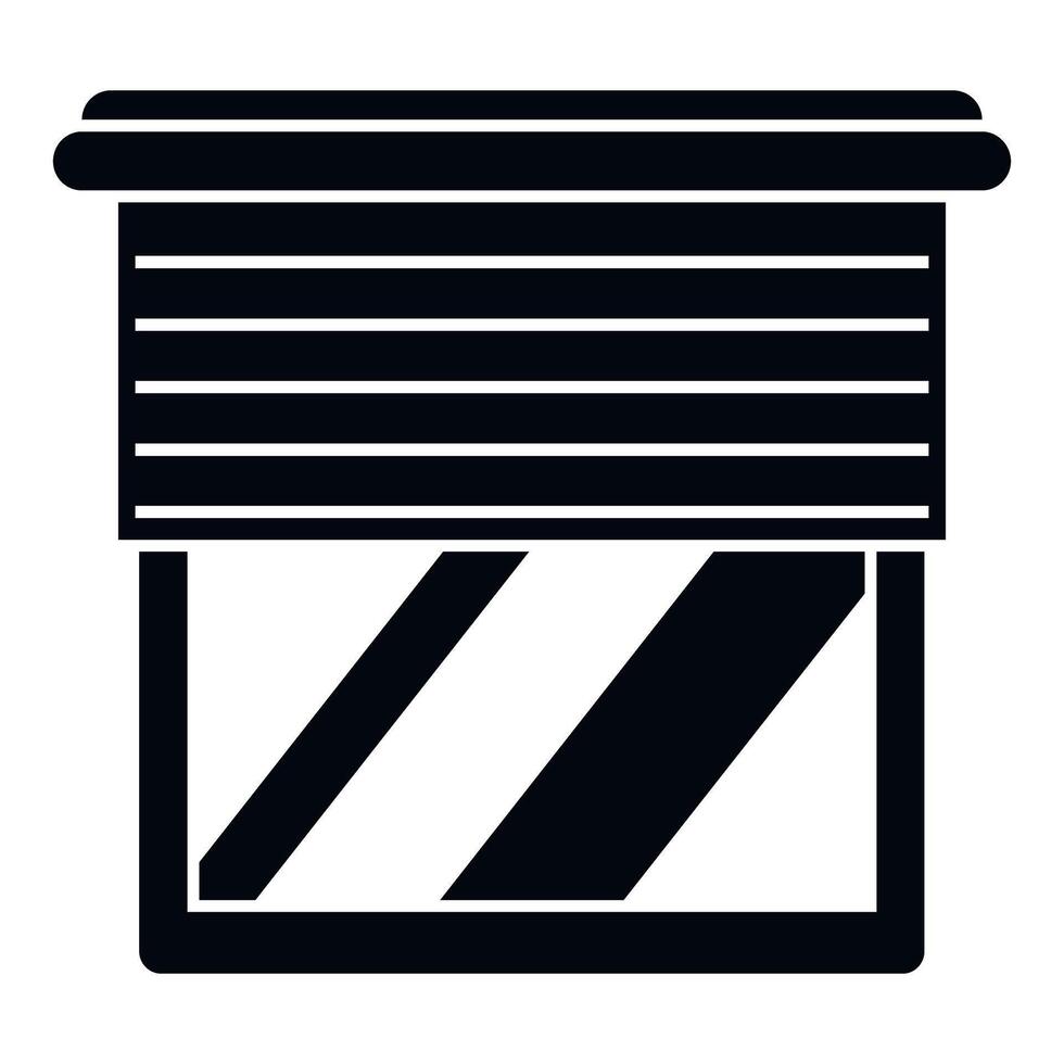 Window with partially open blinds icon silhouette vector