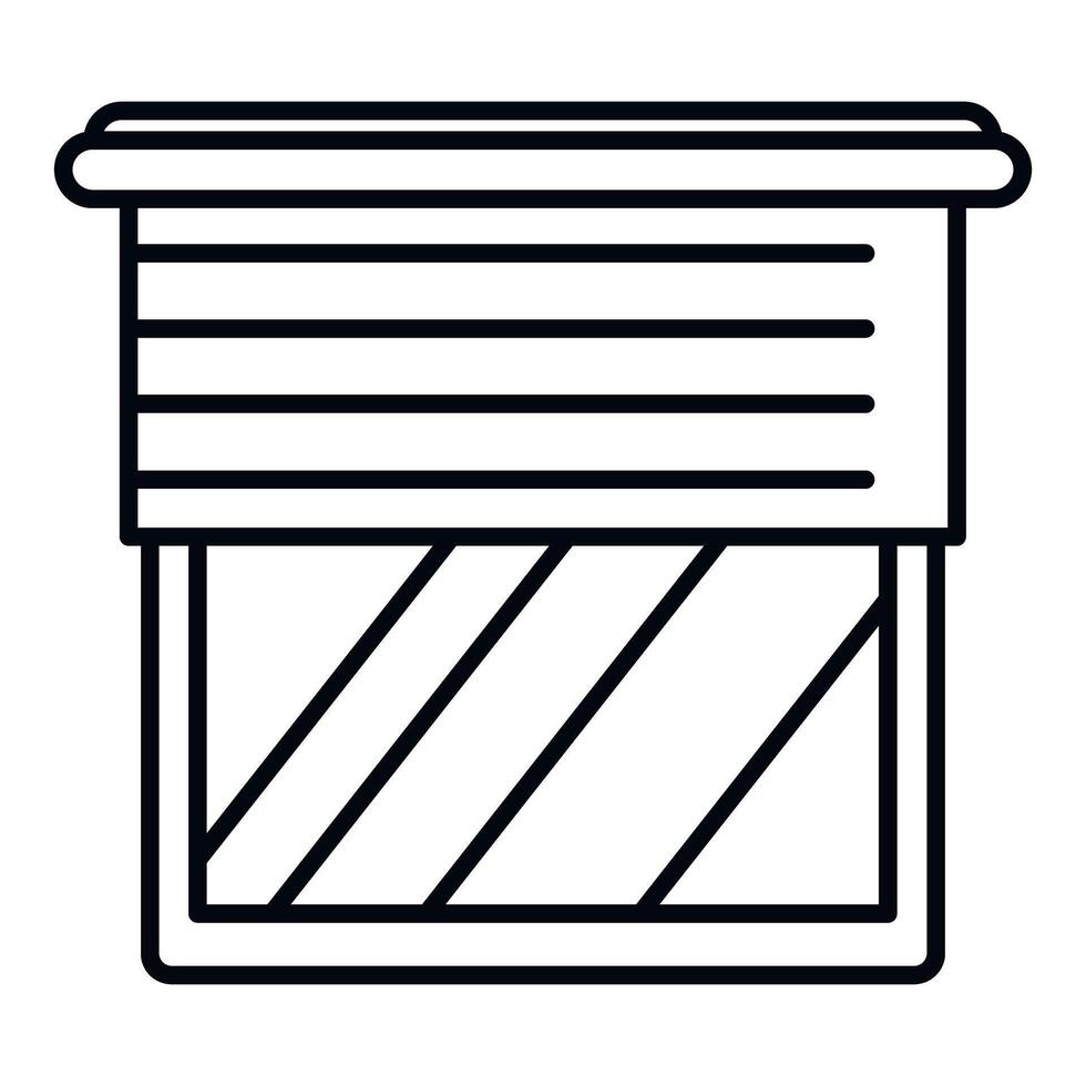 Window with horizontal blinds outline line icon vector