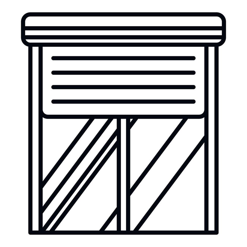 Window with roller shutter offering privacy and security vector