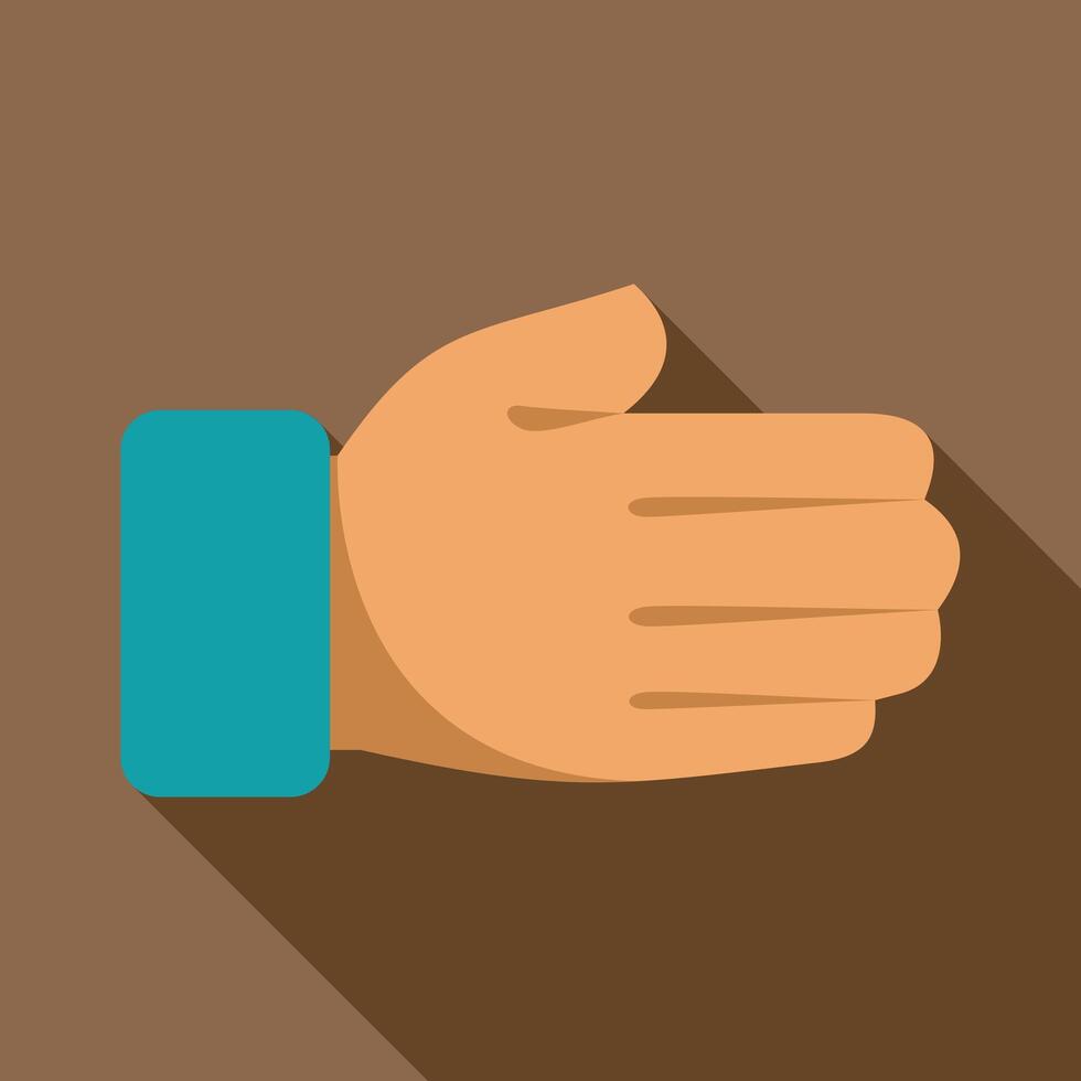 Hand making a fist gesture in flat design vector