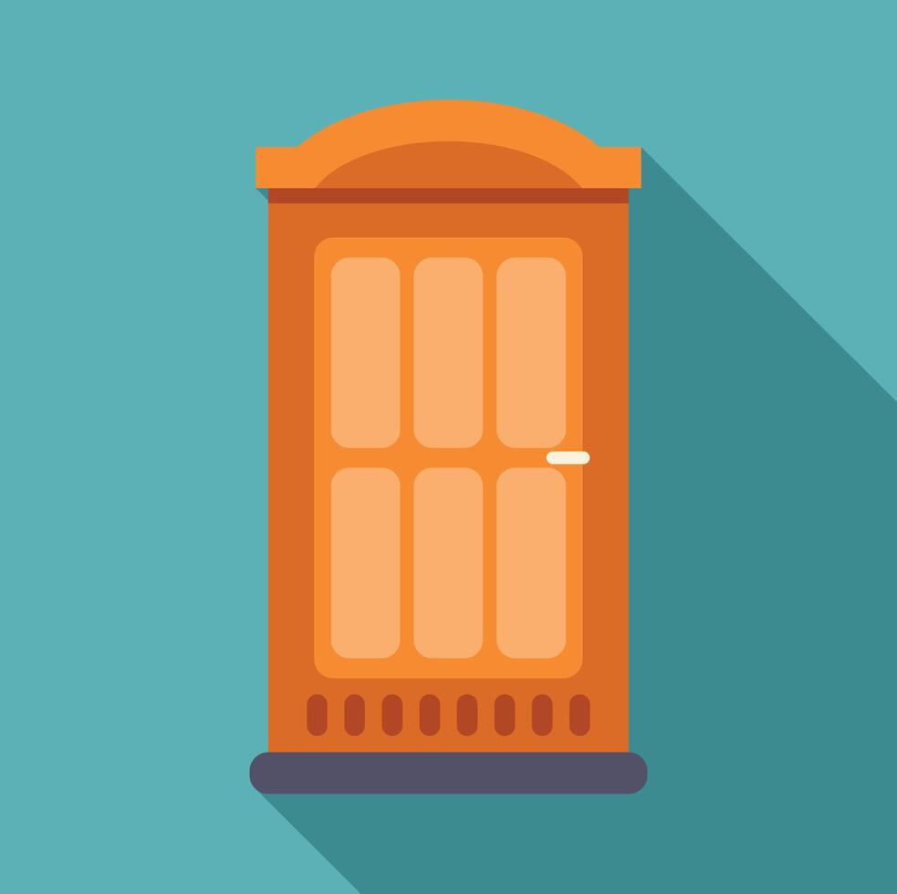 Portable toilet structure icon with long shadow vector