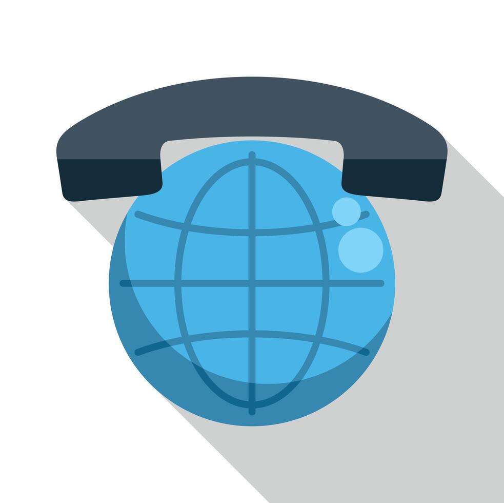Global telecommunication connection with earth globe and phone vector