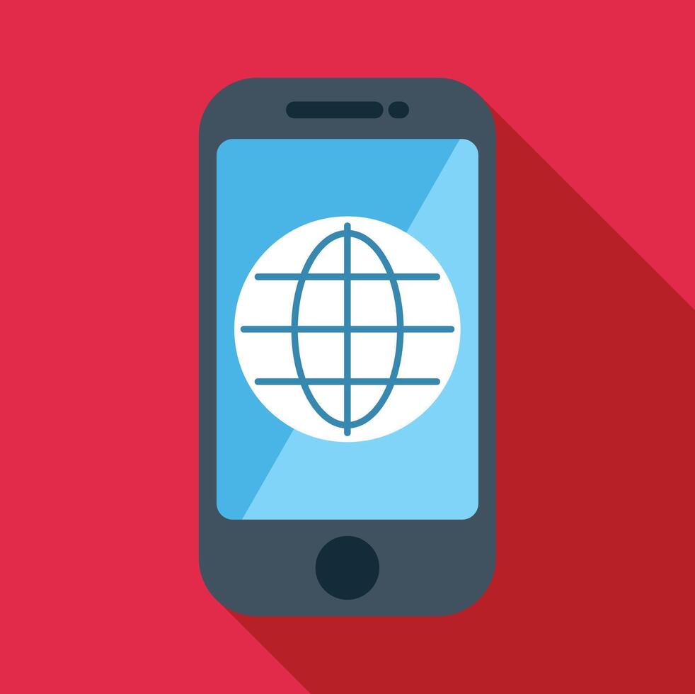 Smartphone showing global network internet connection concept vector