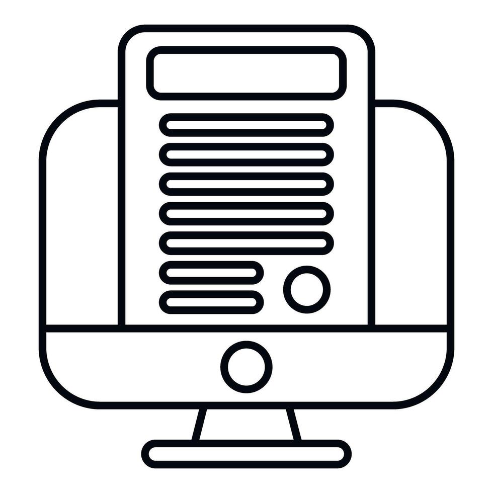 en línea documento en computadora monitor demostración detallado reporte vector