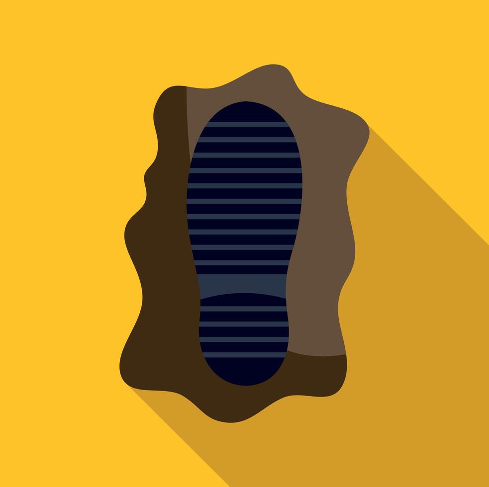 Dirty shoe print creating footprint on ground vector