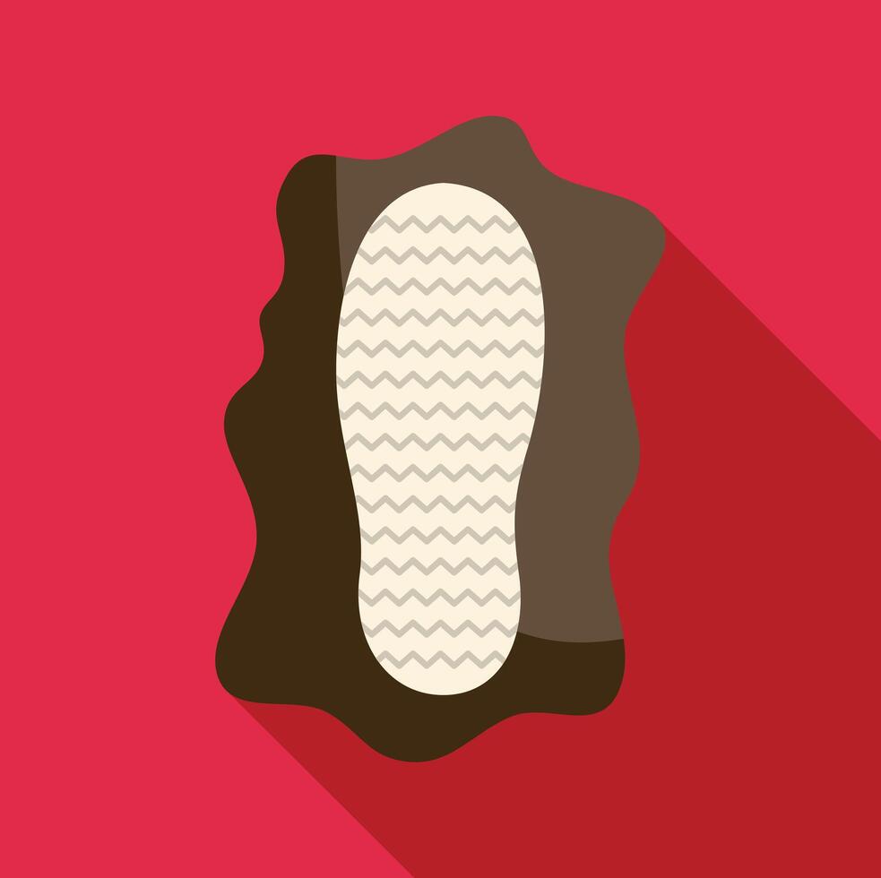 Footprint in mud with long shadow design vector
