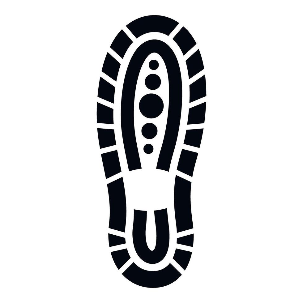 Footprint showing the outline and tread of a boot sole vector
