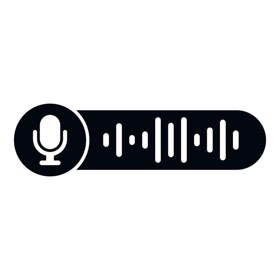 Voice message icon with sound wave spectrum vector