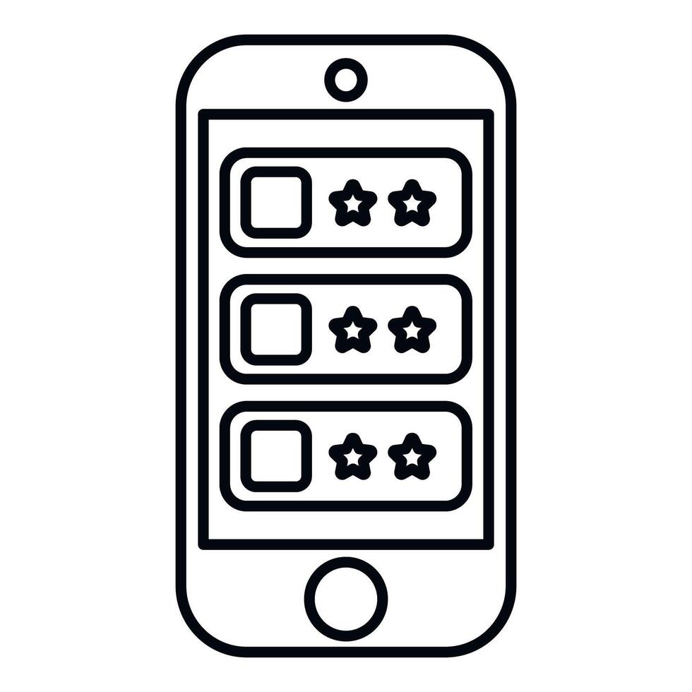 Smartphone displaying feedback rating stars with check boxes vector