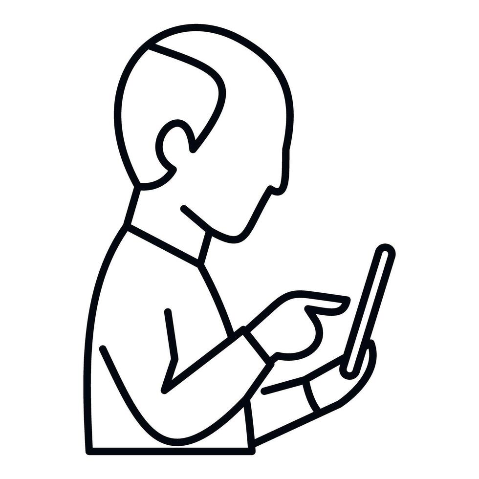 Man using smartphone, browsing internet, digital communication vector