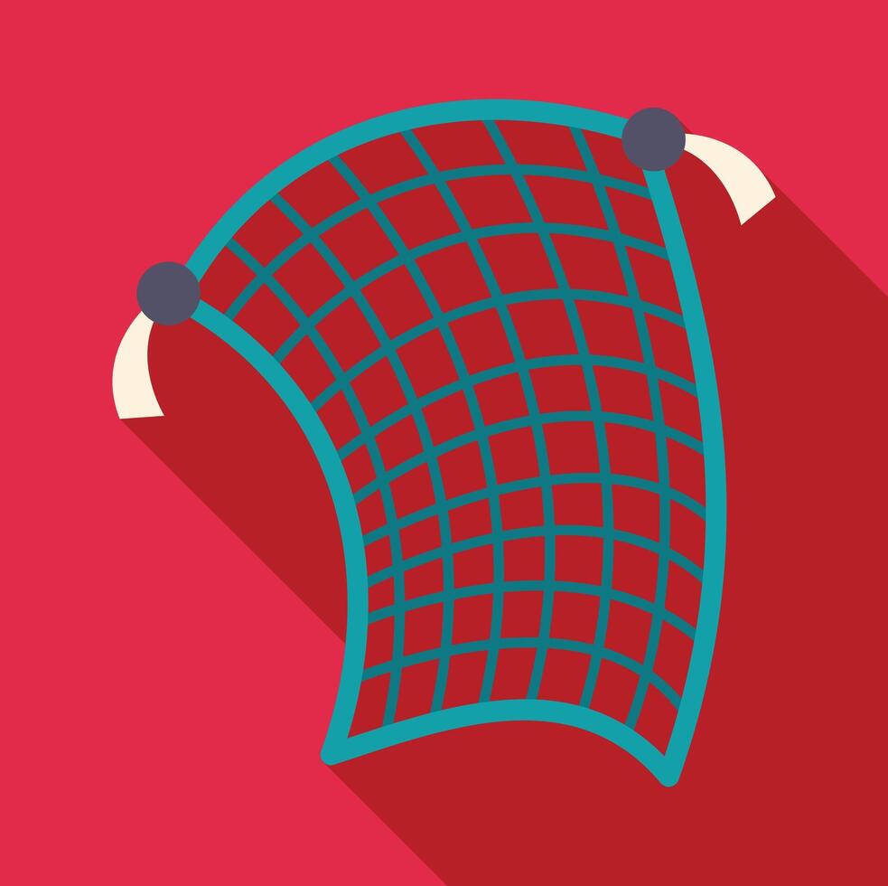 Fishing net icon art showing a grid pattern with long shadow vector