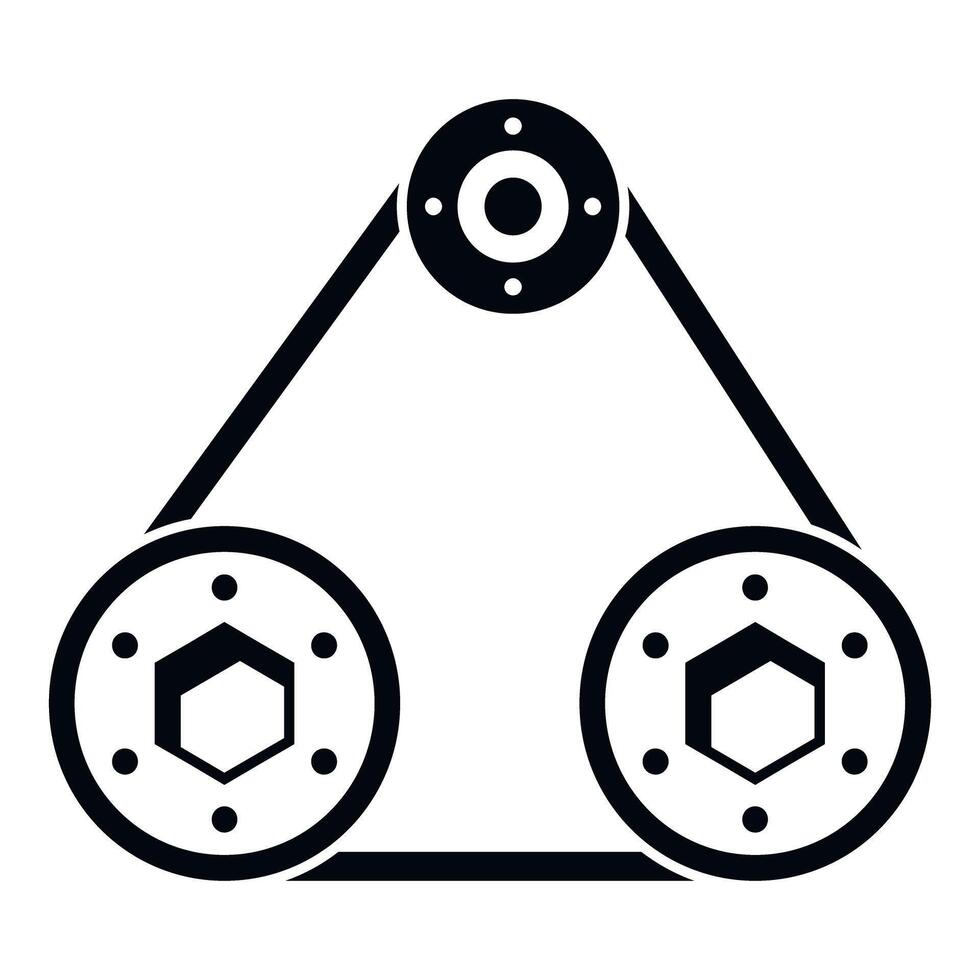 Timing belt system icon showing mechanical engineering vector
