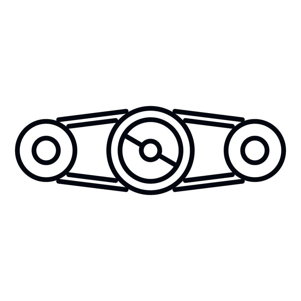 Engine timing belt mechanism controlling movement icon vector