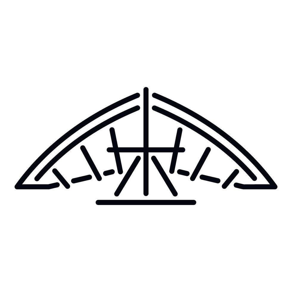 Abstract geometric arc structure with connecting lines icon vector