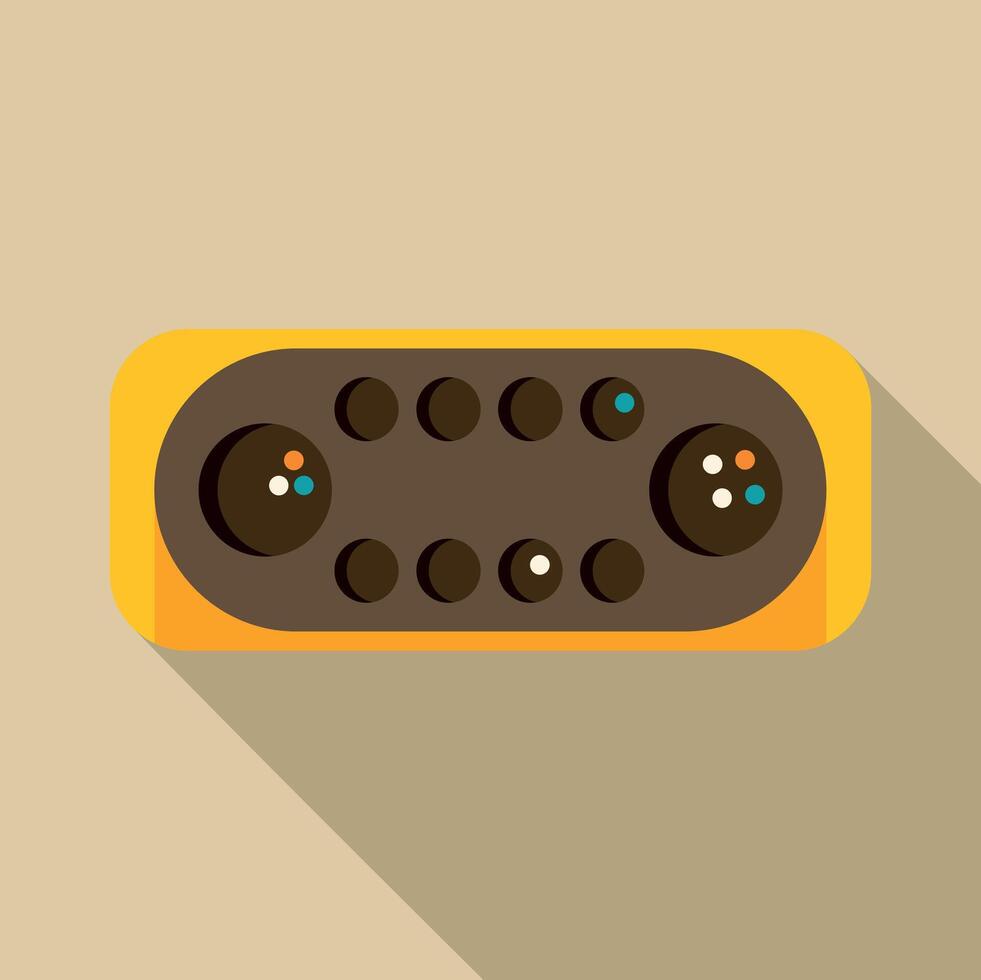 Retro game console controller flat design icon vector