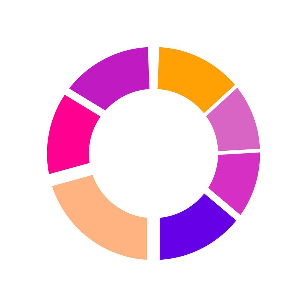 Donut chart showing data analysis and financial report vector