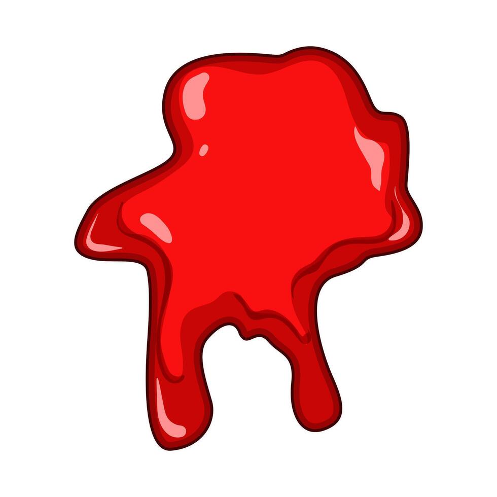 Red liquid blob dripping creating abstract splash vector