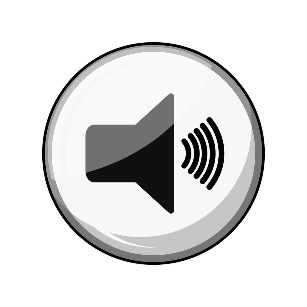 Speaker icon button controlling audio volume vector