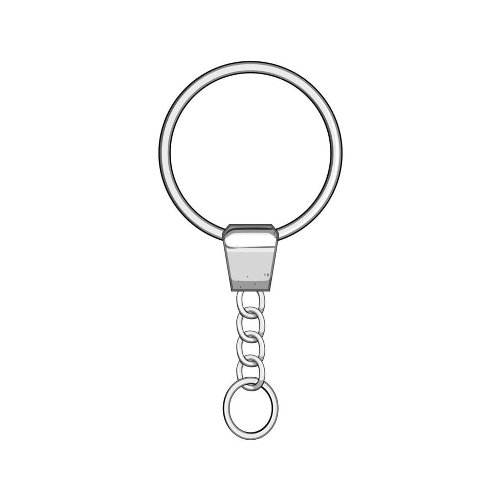 Blank metal keychain template for branding and customization vector