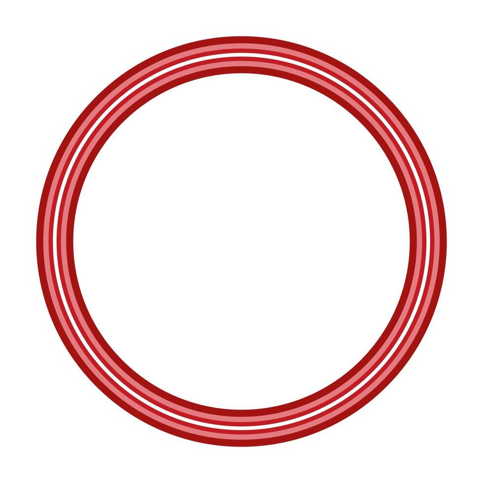 Red glow circle frame with multiple lines vector