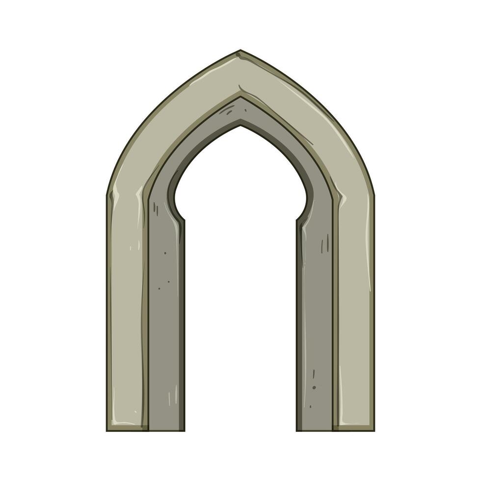 Stone arch gate frame creating portal concept vector