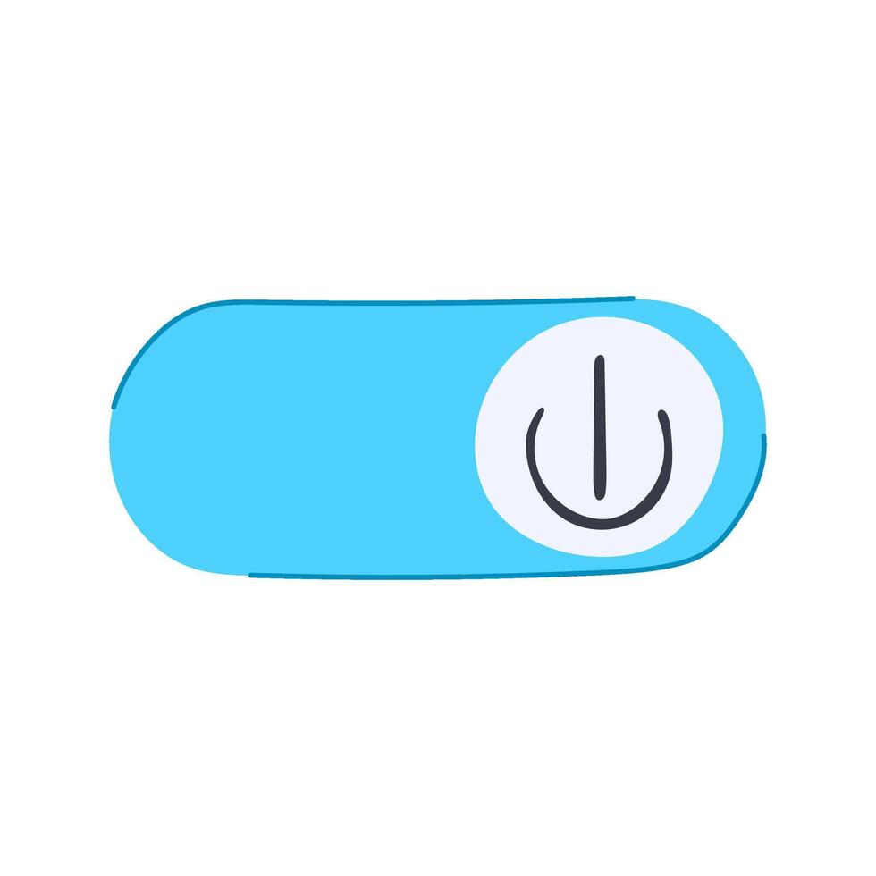 Toggle switch with power symbol button for interface vector