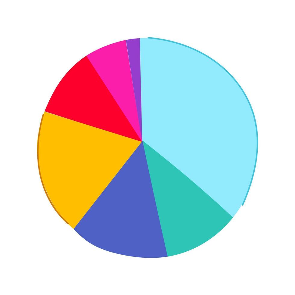 Colorful 3d pie chart analyzing business data statistics vector