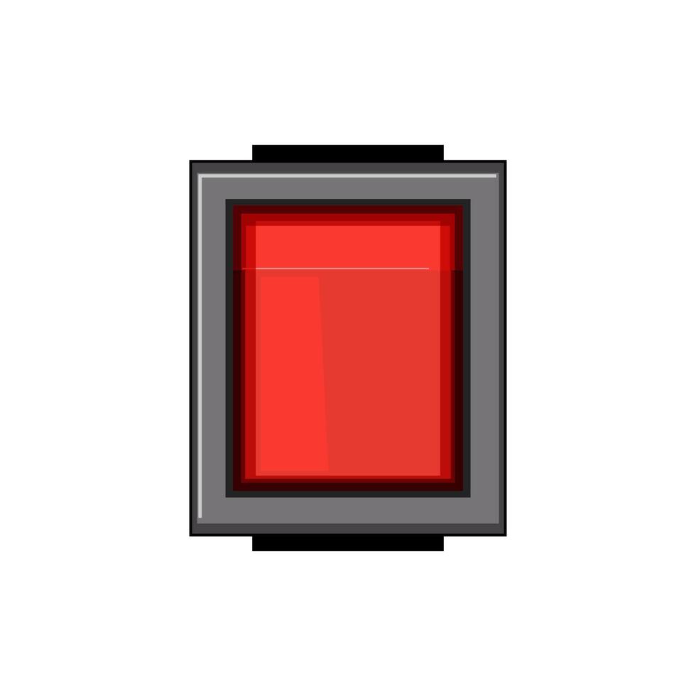 Red toggle switch indicating power off status vector