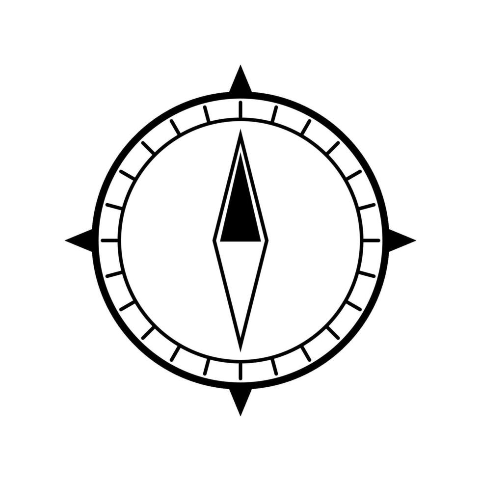 navegando dirección utilizando un sencillo Brújula icono símbolo vector