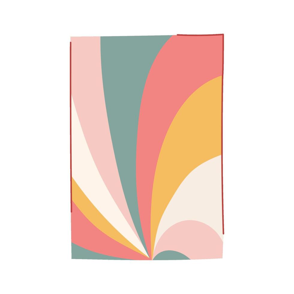 Retro 70s abstract groovy sunburst pattern background vector