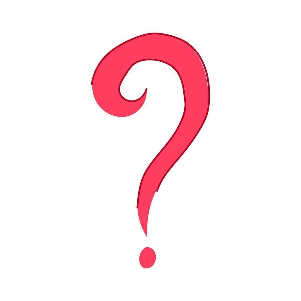 Hand drawn red question mark representing query vector