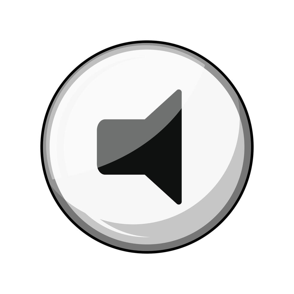 Digital speaker control button indicating muted sound vector