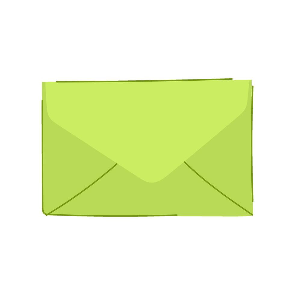 Green closed envelope sending mail or message notification vector