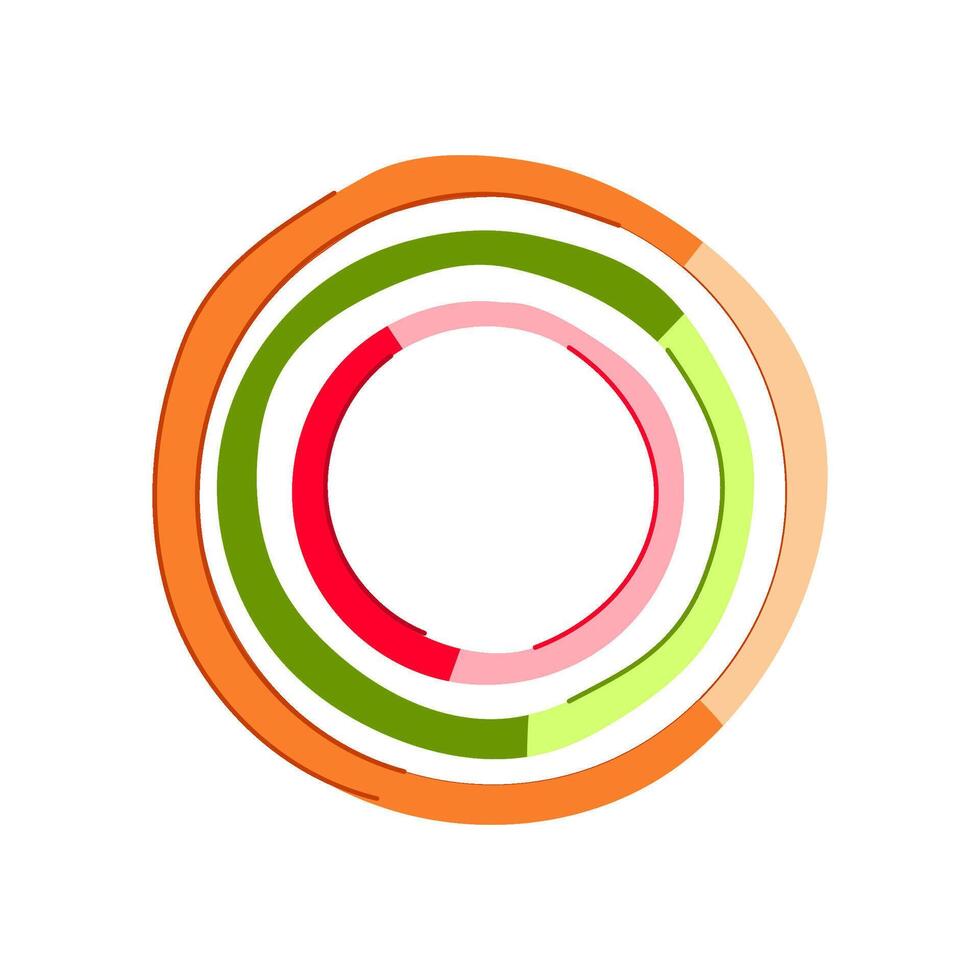 Segmented concentric circle diagram visualizing data analysis vector
