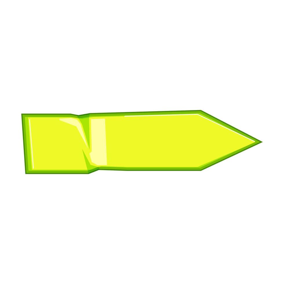 Green sticky arrow pointer labeling a direction or highlight vector