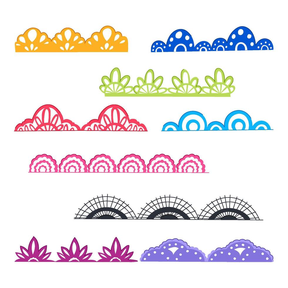 Border design collection creating decorative divider elements vector