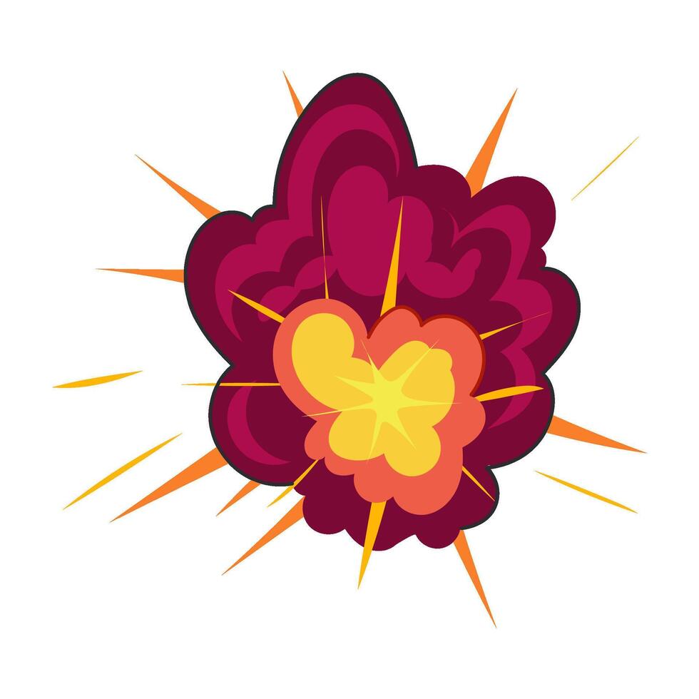 Cartoon explosion graphic creating a powerful blast effect vector