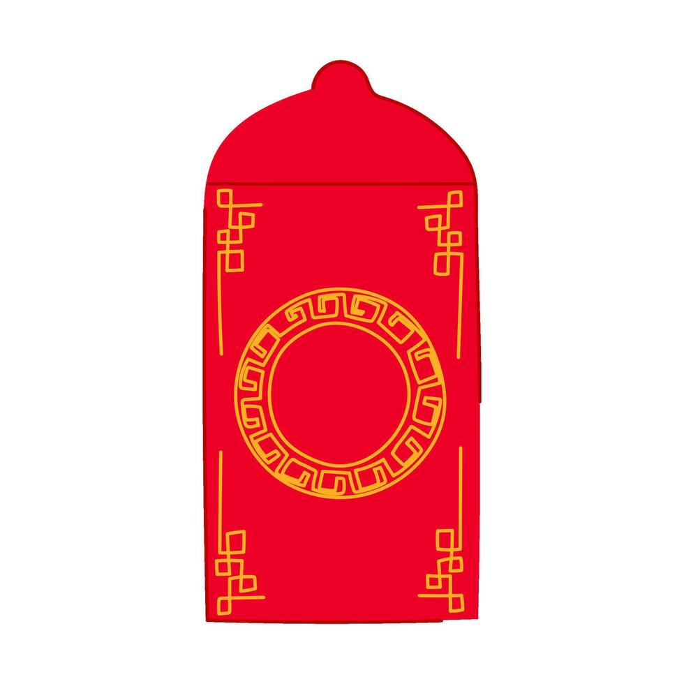 Red angpao envelope with chinese new year patterns vector
