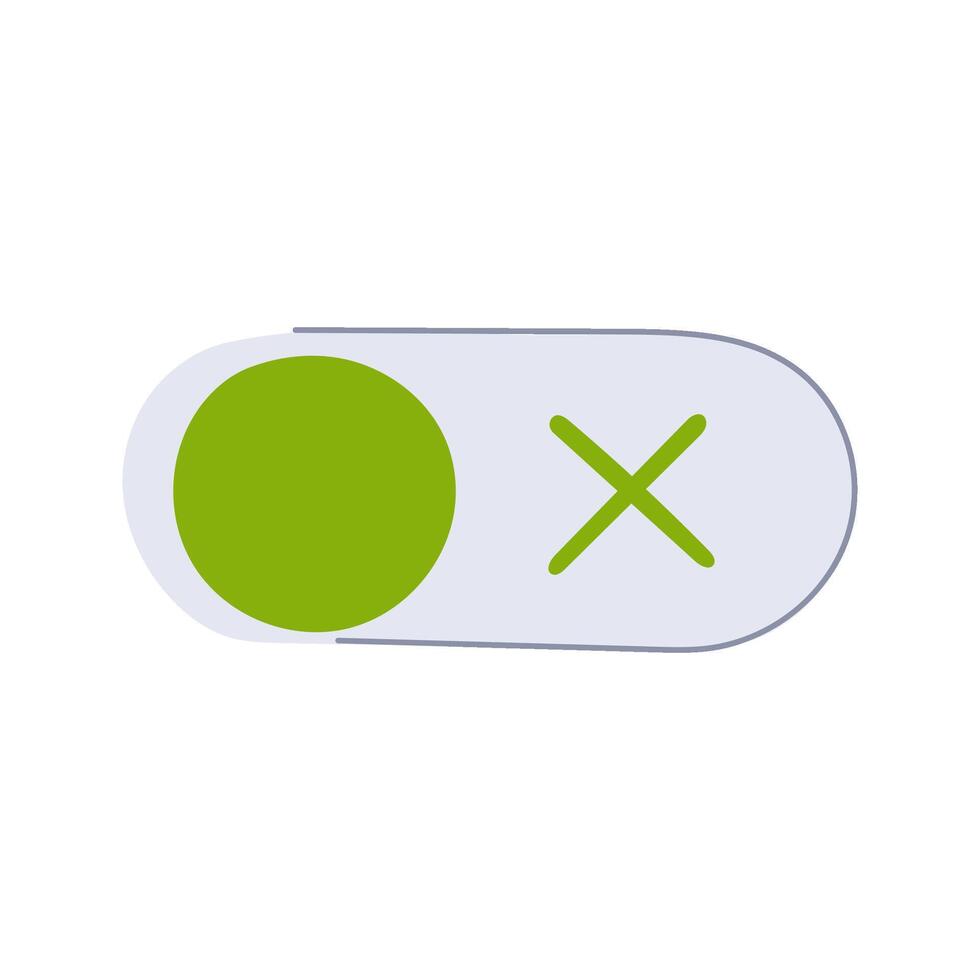 Digital toggle switch indicating on status controlling options vector