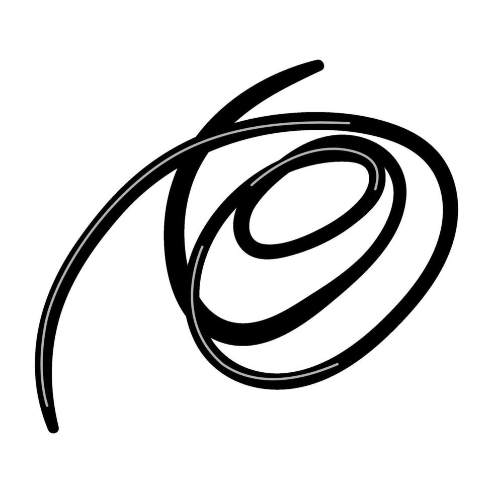 Black continuous line loop doodle drawing abstract graphic vector