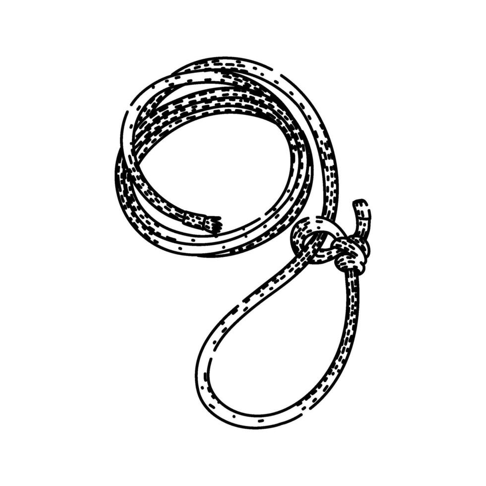 Lasso loop knot forming on coiled rope vector
