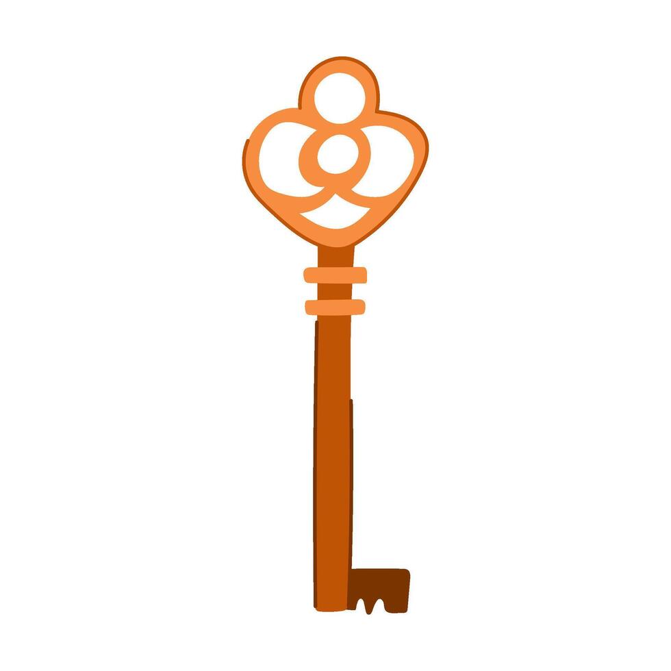 Vintage skeleton key illustrating access, solution, and unlocking secrets vector