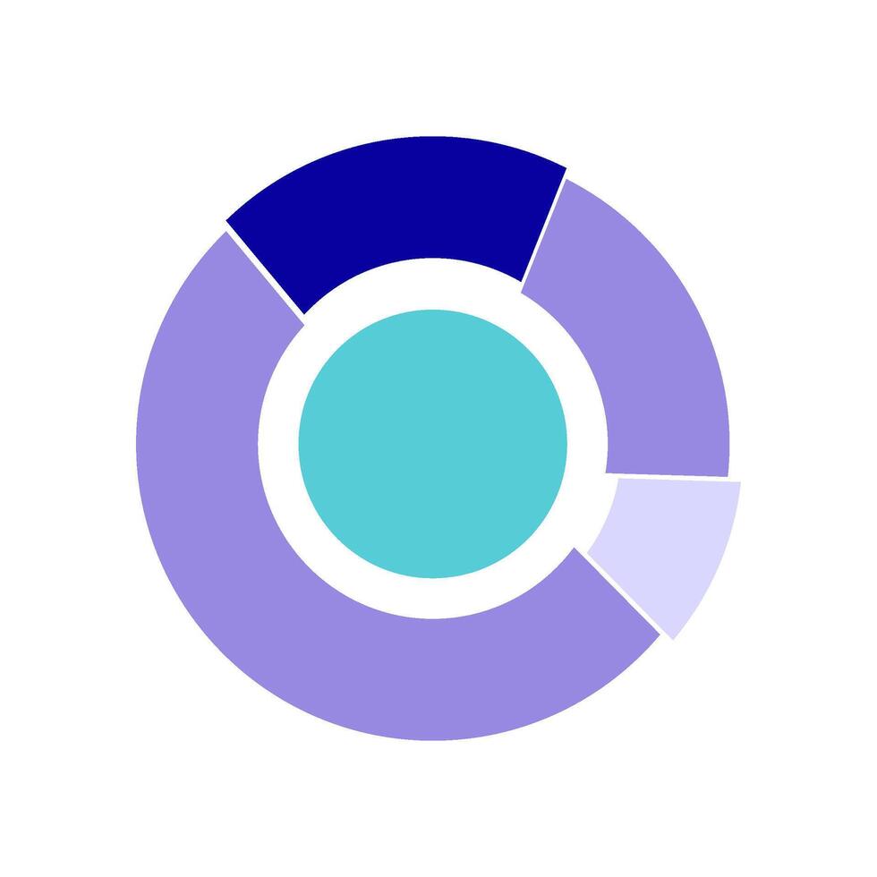 Segmented donut chart showing data analysis and statistics vector