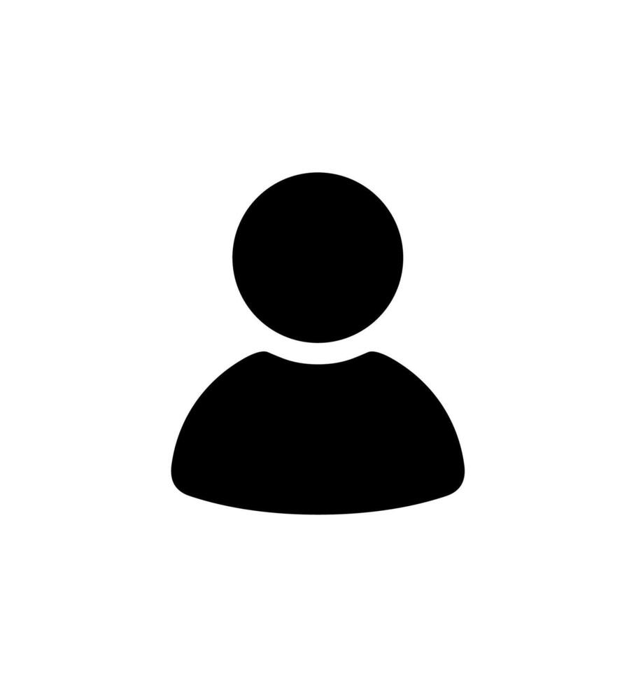 Minimalist Simple Person Avatar Silhouette for User Profile Interface vector