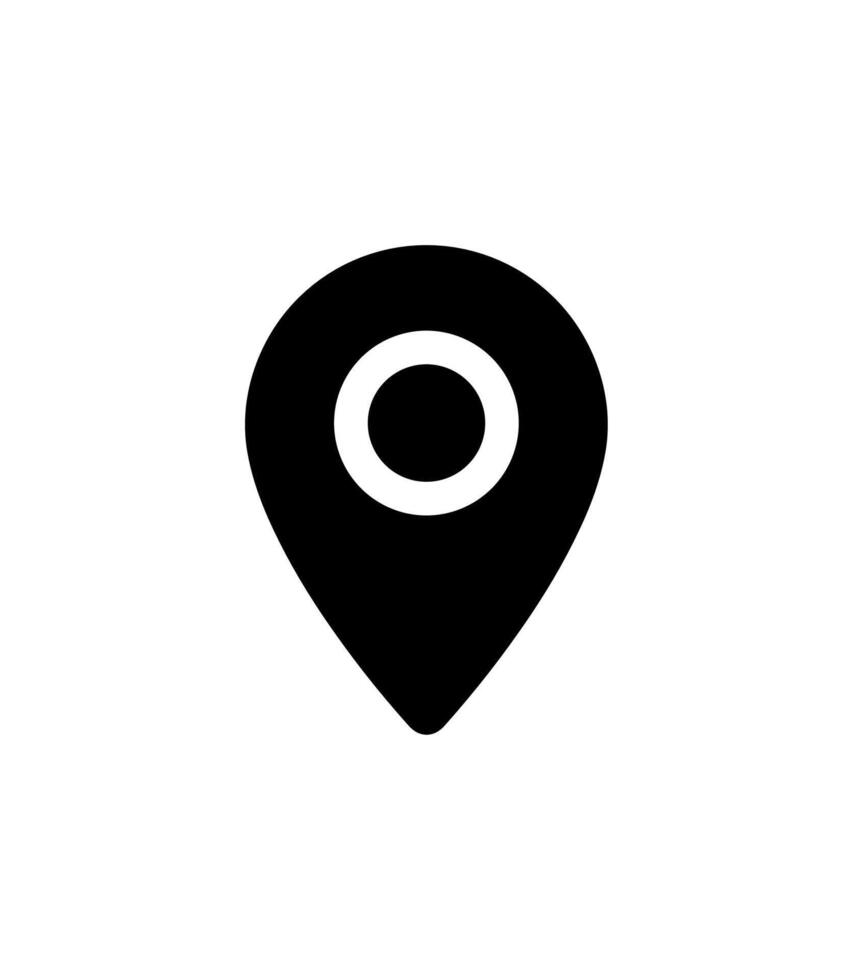 Simple Flat Style Location Pointer with Circle Detail Navigation Icon vector