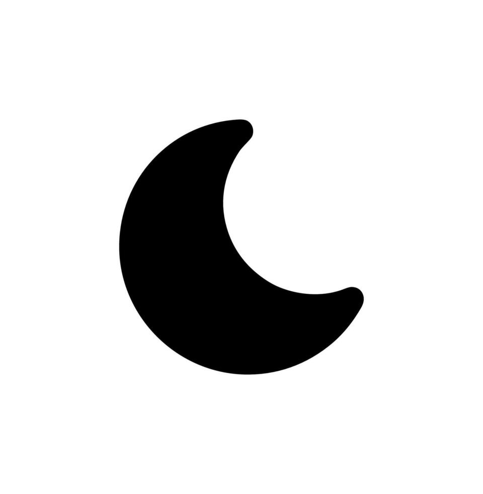 Minimalist Flat Crescent Moon Shape Simple Symbol Graphic Element vector
