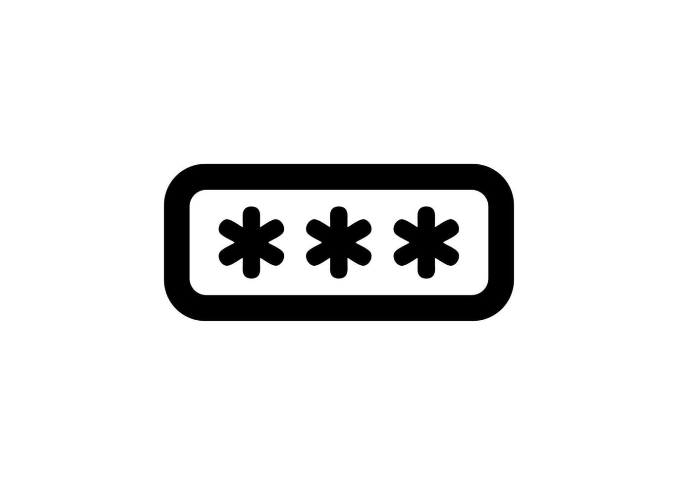 Simple Outline Asterisk Password Protection Input Box Shape Icon Graphic vector