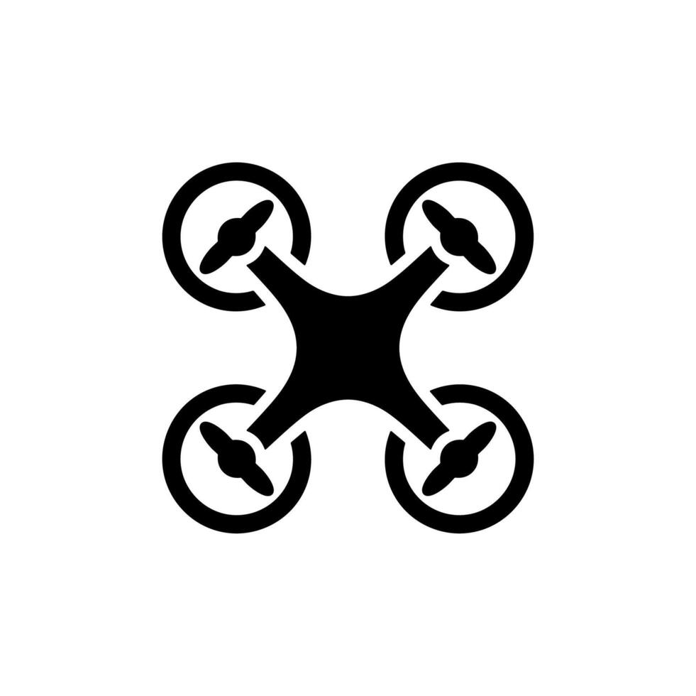 Simple Silhouette Drone Remote Controlled Flying Device Graphic Icon vector